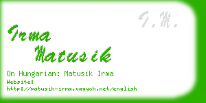 irma matusik business card